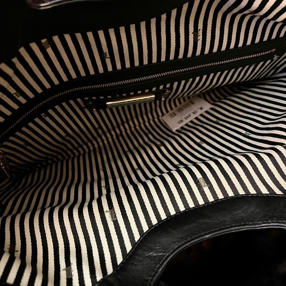 L.A.M.B. Black Leather & Leopard Print Bag Clutch Gwen Stefani Vintage - Picture 6 of 11